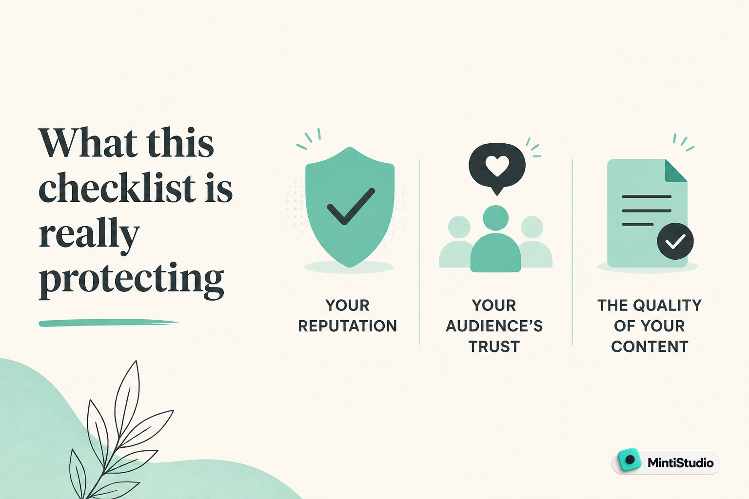 What this checklist is really protecting illustration