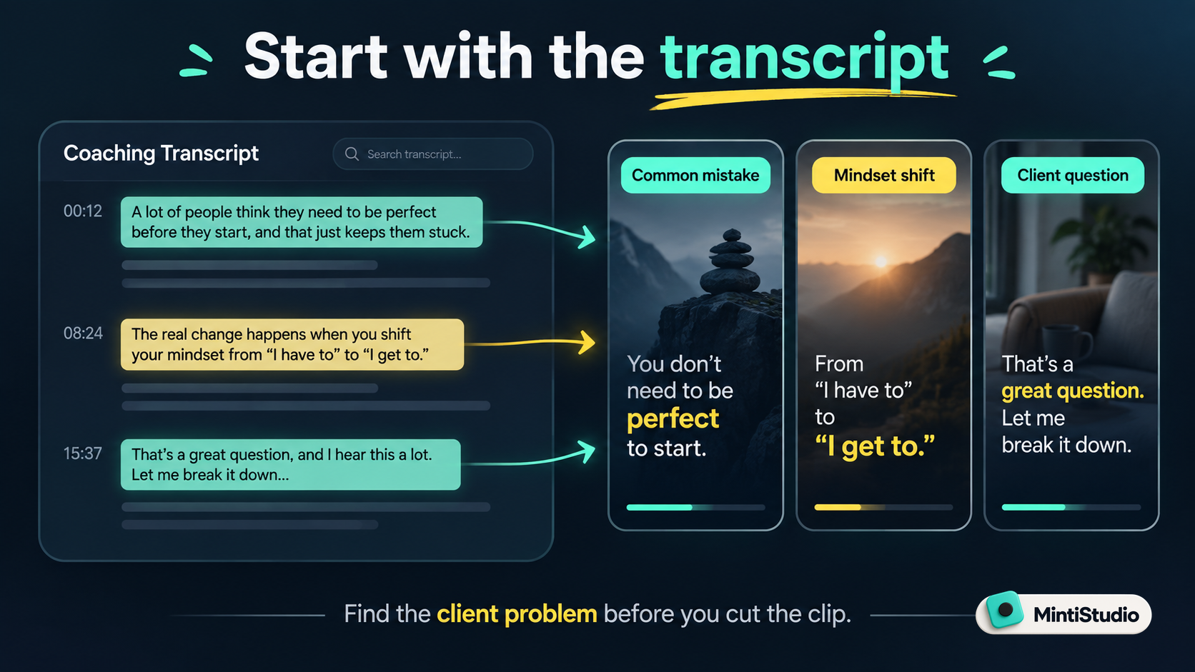 Start with the transcript, not the recording