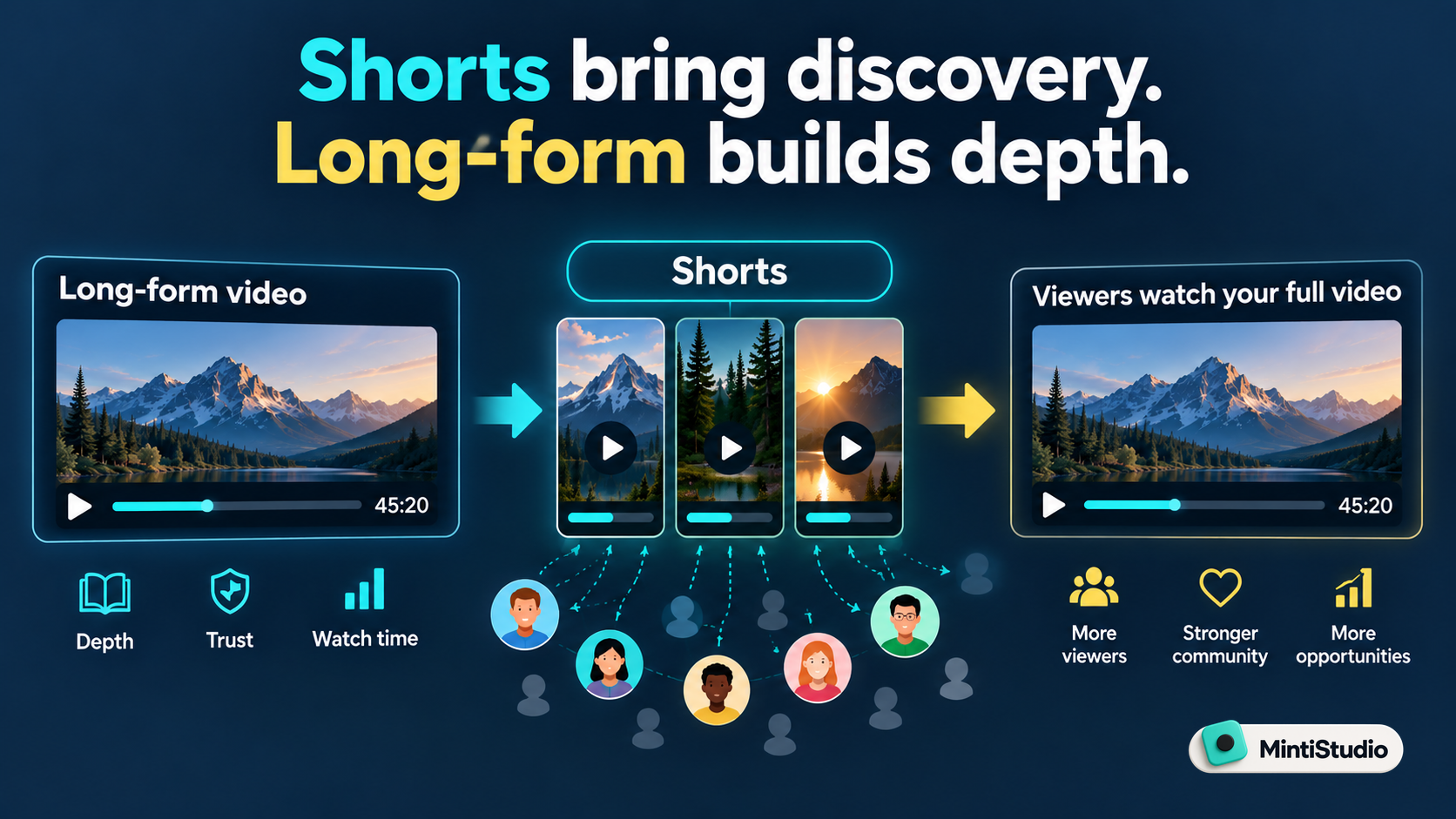 One long video feeding both the long-form and Shorts lanes